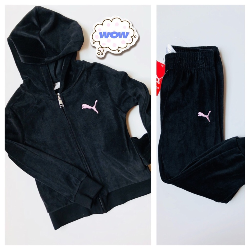 Puma Girls Black Velvet 2 Piece Set-Size 5/ NWT